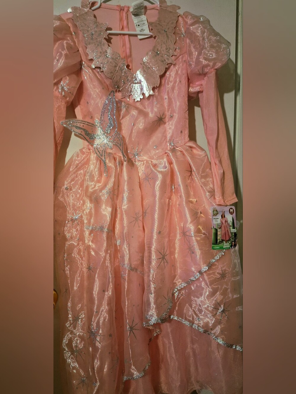 Glinda WIZARD OF OZ DRESS Pink Glitter Princess Halloween Dress for Women